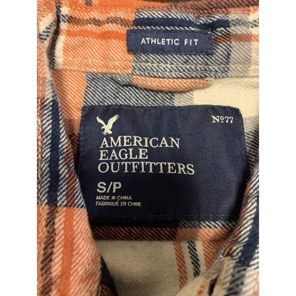 American Eagle Outfitters S/P Athletic Fit Plaid Cotton Shirt Cabincore - Picture 4 of 8